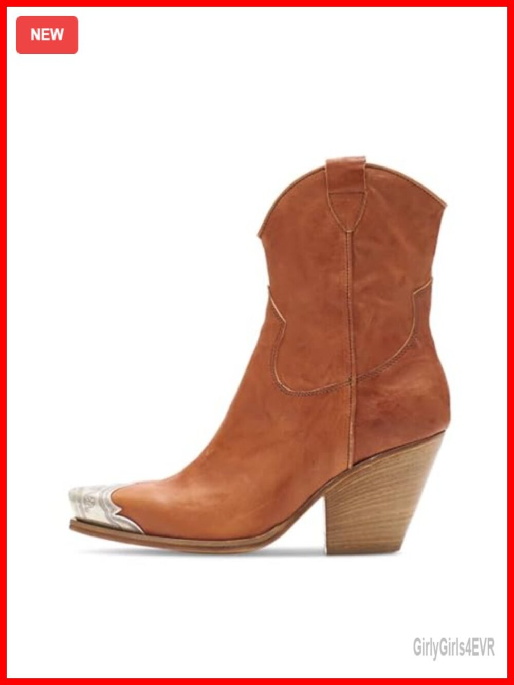 Women's Cowboy Snip Toe Ankle Boots Side Zip Faux Leather Stacked Heel